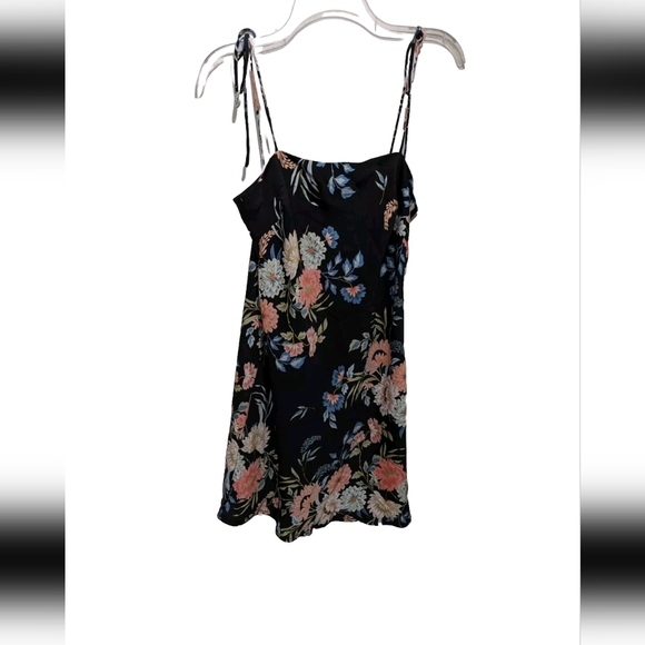 Princess Polly Black Floral Mini Dress 6 Slip Dress Y2K 90s Whimsigoth - Picture 6 of 11